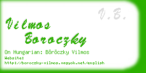 vilmos boroczky business card